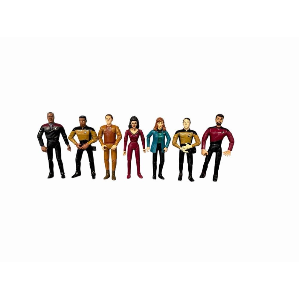 Star Trek: The Next Generation Vintage 1990s 4” Action Figure Lot Of 7 Playmates